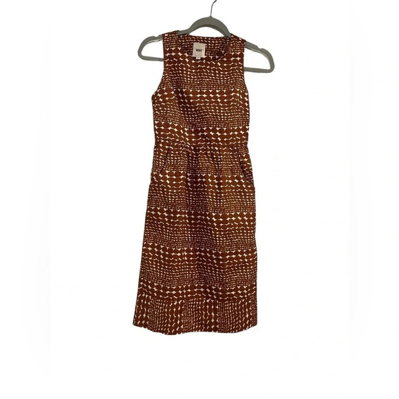Anthropologie WHIT Rust Sleeveless Sheath Dress Sz P - Picture 2 of 12